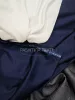 Sötét kék önmagában csíkos angol Scabal super 150s merino gyapjú és cashmere szövet