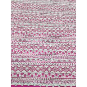 Matt gyöngyös geometrikus tüllcsipke - Ivory