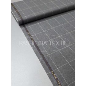 Olasz szürke fehér kockás 110'S tisztagyapjúszövet