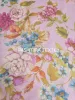 Mintás hernyóselyem muszlin - Rózsaszín alapon rózsa mintás