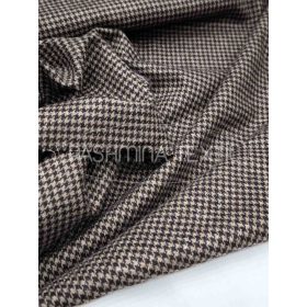   Csokoládébarna-mogyoró pepita gyapjú flanel mellényes öltönyre