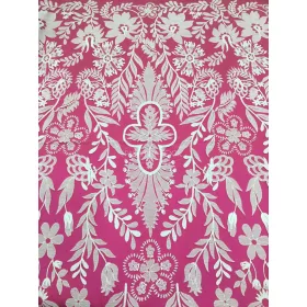 Óriás népi virágos hímzett tüllcsipke - Ivory