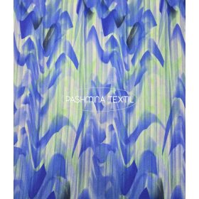 Gyapjú jersey - Kék-zöld hullám mintás