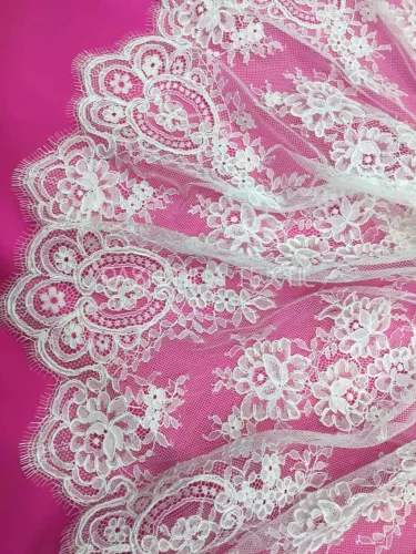 Szecessziós zsinóros csipke fehér 