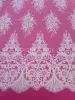 Legyező bordűrös csillogó zsinóros csipke - Fehér