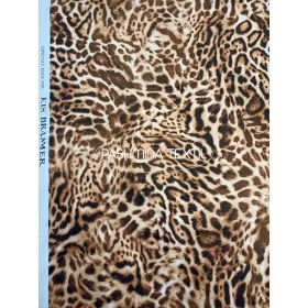 Mintás elasztikus pamut - Barna párduc mintás.