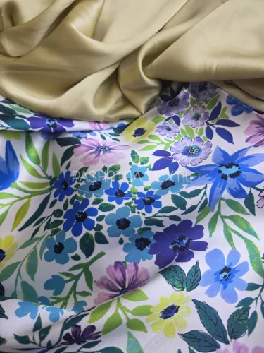 Színes virágos - selyem zibbelin 
