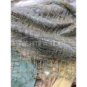   Geometrikus fémszálas légcsipke - aranyló szürke King düsesszel