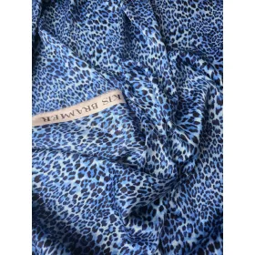 Kék párduc mintás - hernyóselyem szatén