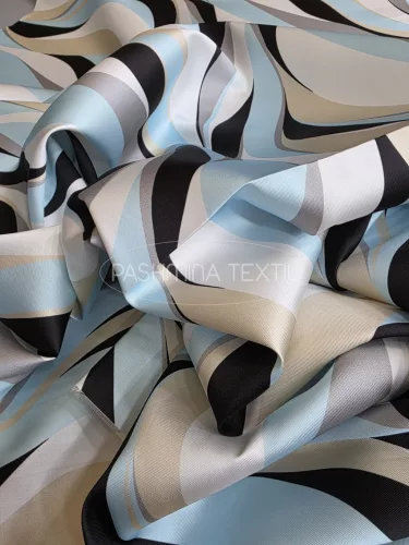 Modern hullám mintás - selyem zibbelin