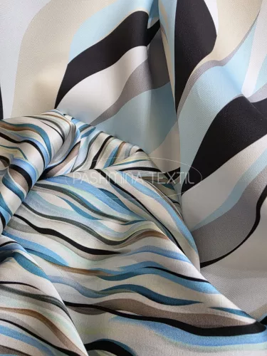 Modern hullám mintás - selyem zibbelin