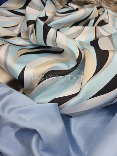 Modern hullám mintás - selyem zibbelin