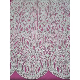 Szecessziós 3D gyönyös-flitteres tüllcsipke