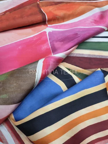 Színes modern mintás - selyem zibbelin