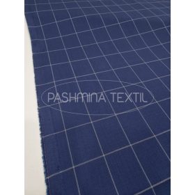 Középkék kockás gyapjúszövet