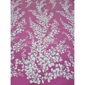 3D selyemleveles akác ágak hímzett tüllcsipke