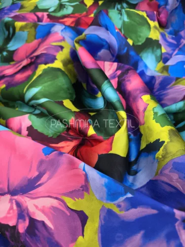 Színes virágos - selyem zibbelin