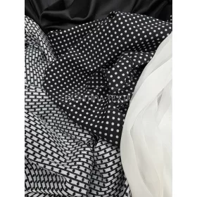 Fekete pettyes Jacquard - Kétszínoldalas