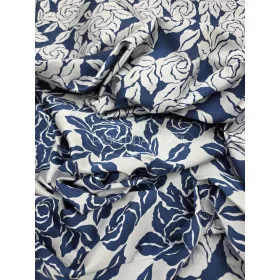 Kétszínoldalas - Kék rózsa mintás - Jacquard