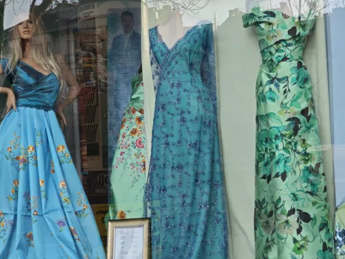 Kék porcelán virág mintás - selyem mikádó