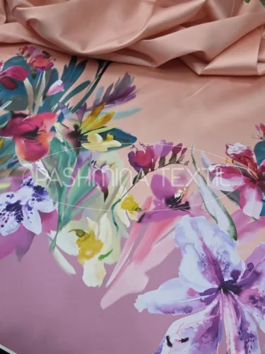 Trópusi virág bordűrös - selyem zibbelin