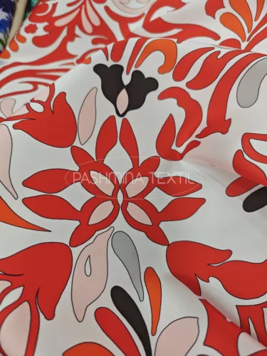 Modern piros mintás - selyem zibbelin