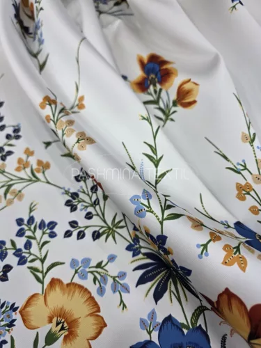 Kék bordűrös - selyem zibbelin