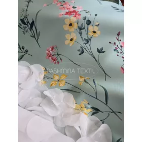 Menta alapon réti virág mező - selyem zibbelin