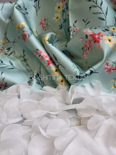 Menta alapon réti virág mező - selyem zibbelin