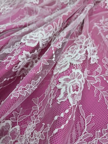 Francia zsinórozott hártyacsipke virág mintás 