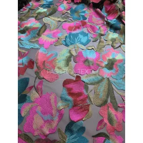 Színes hímzett tüll csipke