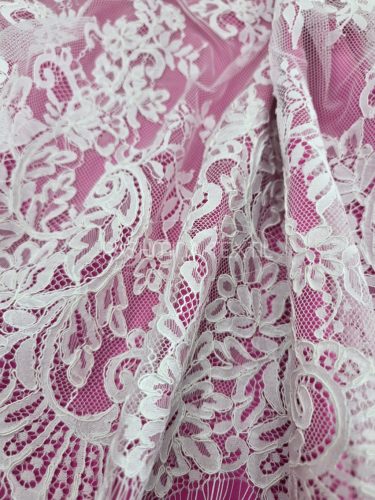 Francia zsinórozott hártyacsipke virág mintás  