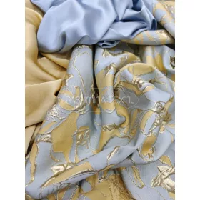   Sárga - ezüst spanyol kloké - Hernyóselyem szaténnal és Cuproval