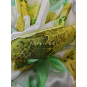 Hernyóselyem organza - natural green orchidea