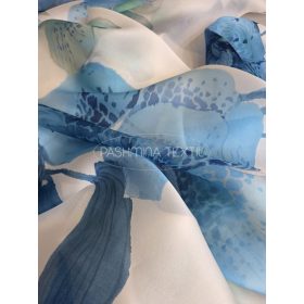 Hernyóselyem organza - natural blue orchidea