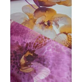 Hernyóselyem organza - natural fuxia orchidea