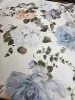 Hernyóselyem organza - Kék porcelán virág mintás