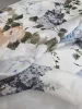 Hernyóselyem organza - Kék porcelán virág mintás