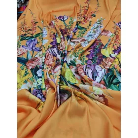 Spanyol bordűr virágos nehézselyem - Narancs