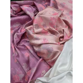 Kétszínoldalas - Pink virág mintás - Jacquard