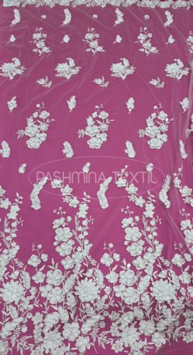 Velence - 3D francia tüllcsipke fehér