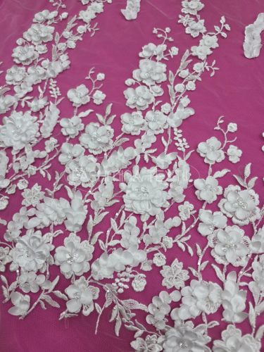 Velence - 3D francia tüllcsipke fehér