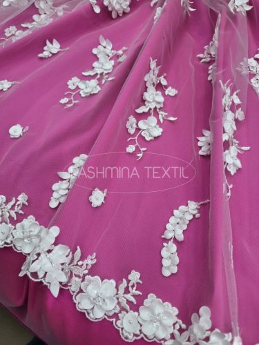 Velence - 3D francia tüllcsipke fehér