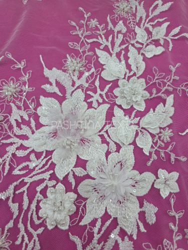 3D francia tüllcsipke - Ivory