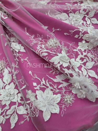 3D francia tüllcsipke - Ivory