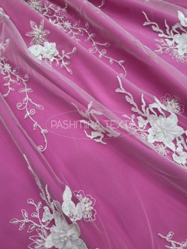 3D francia tüllcsipke - Ivory