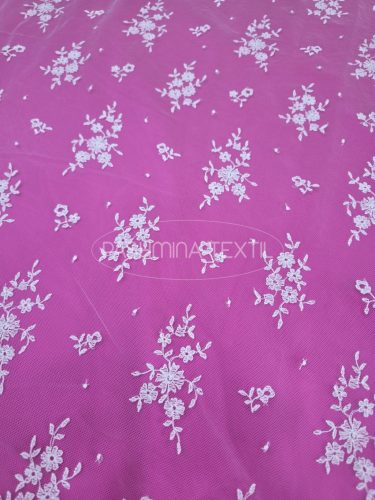 Szecessziós hímzett tüllcsipke ivory