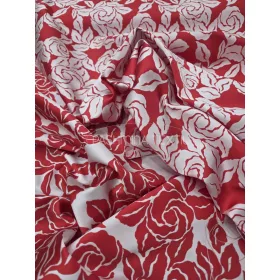 Kétszínoldalas - Piros rózsa mintás - Jacquard