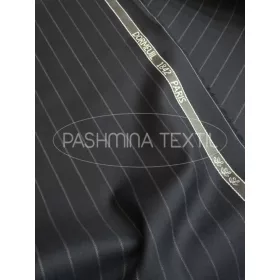 Dormeuil klasszikus csíkos mélykék gyapjúszövet