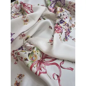 Virág csokros - hernyóselyem organza